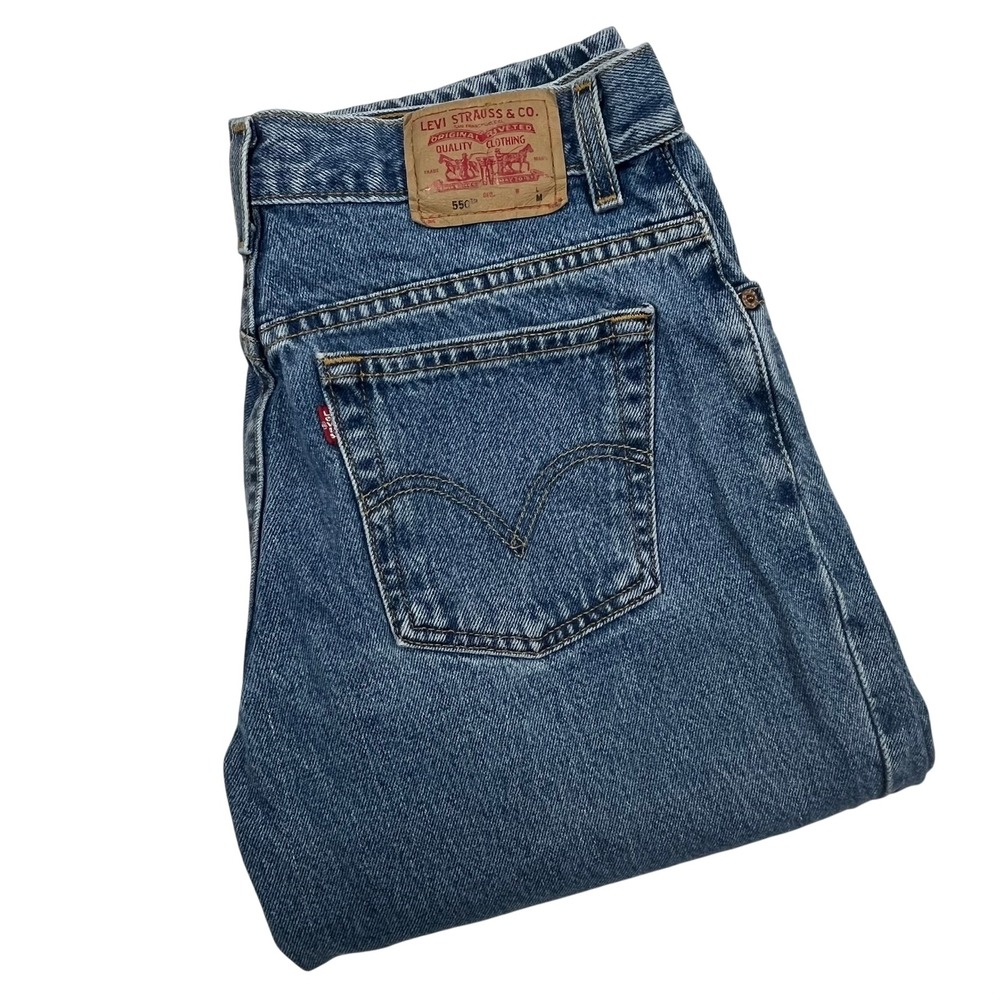 Levis 550 Relaxed Fit High Rise Tapered Jeans Womens 12 (Fits 30x29) Vintage Y2K